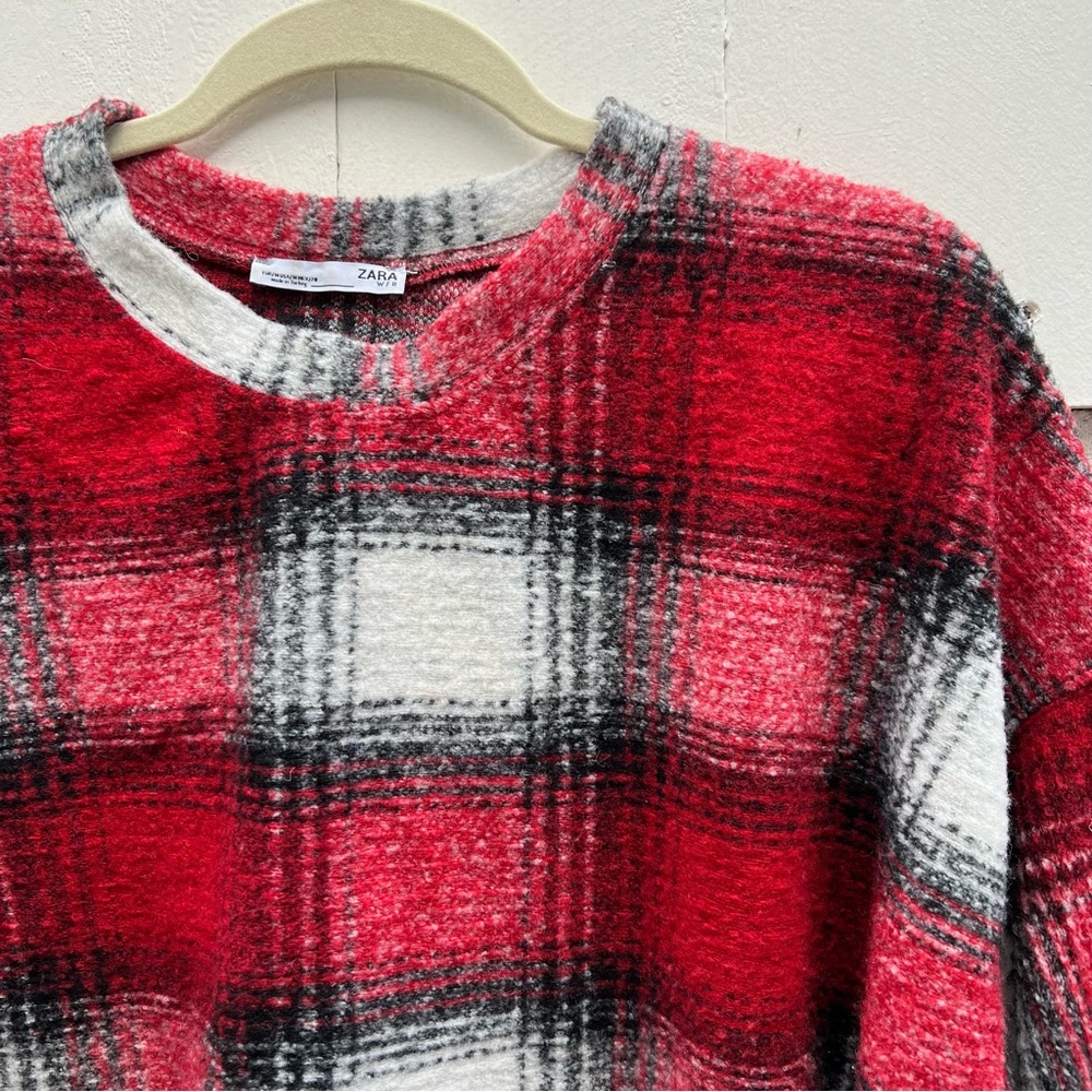 Zara women’s bat wing sleeve flannel shirt. - Picture 2 of 7